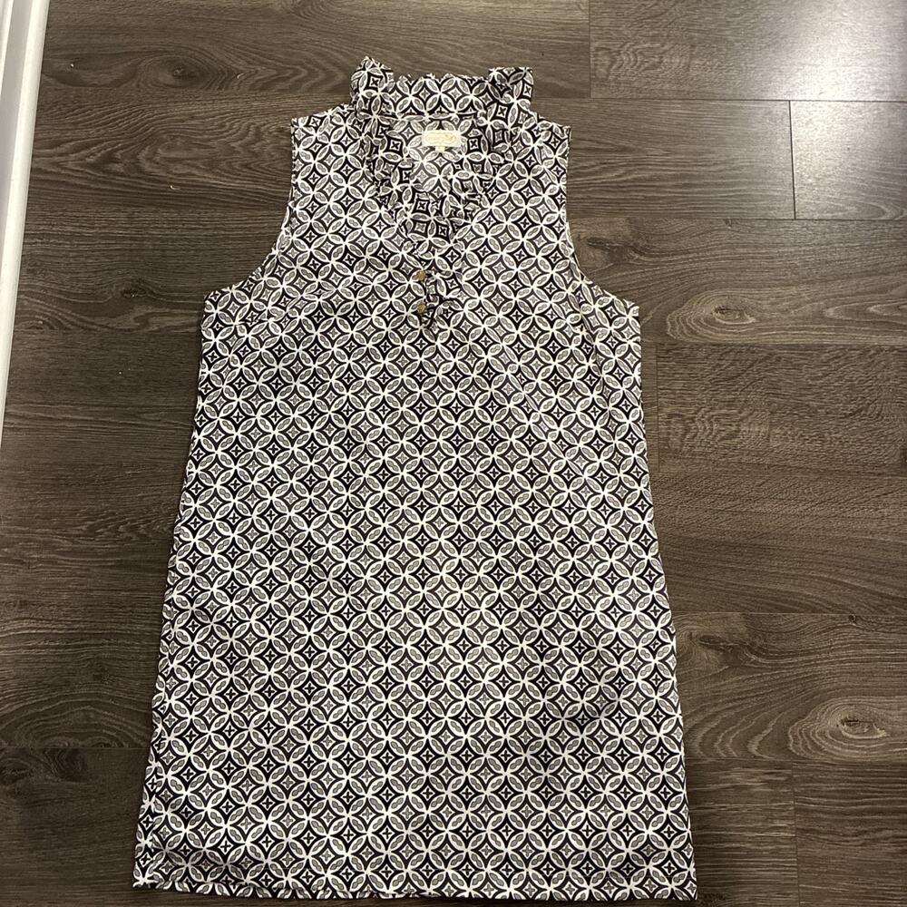 Mud Pie Women's Sleeveless Sheath Dress Geometric Black/White Size Large
